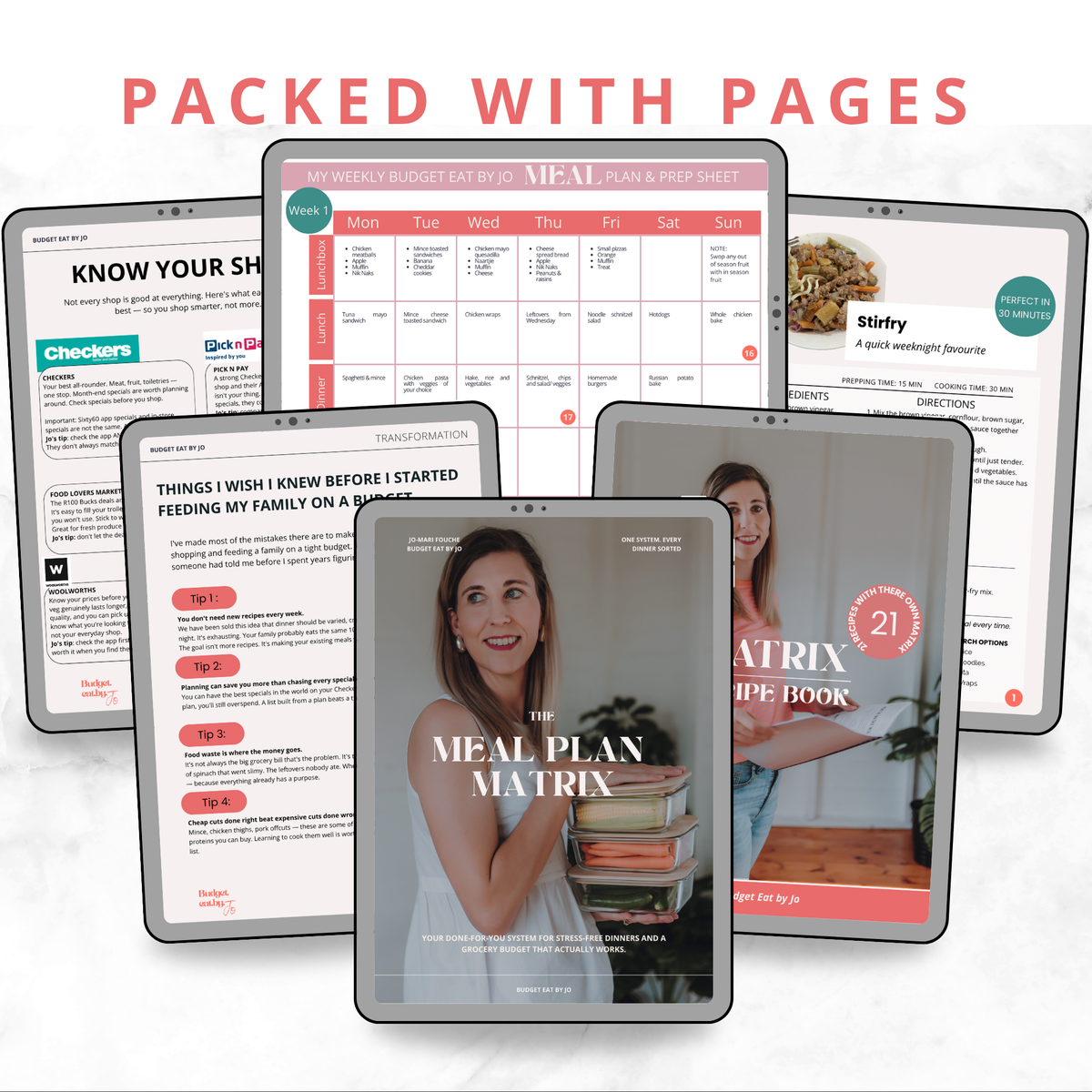 Meal plan documents mockup